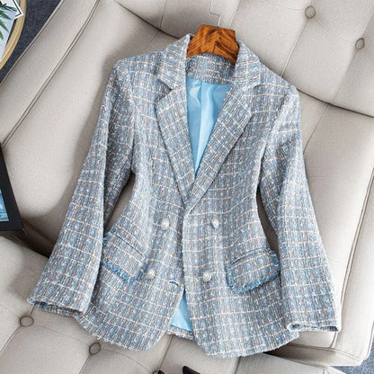 Classic Fit Women's Tweed Jacket with Buttons