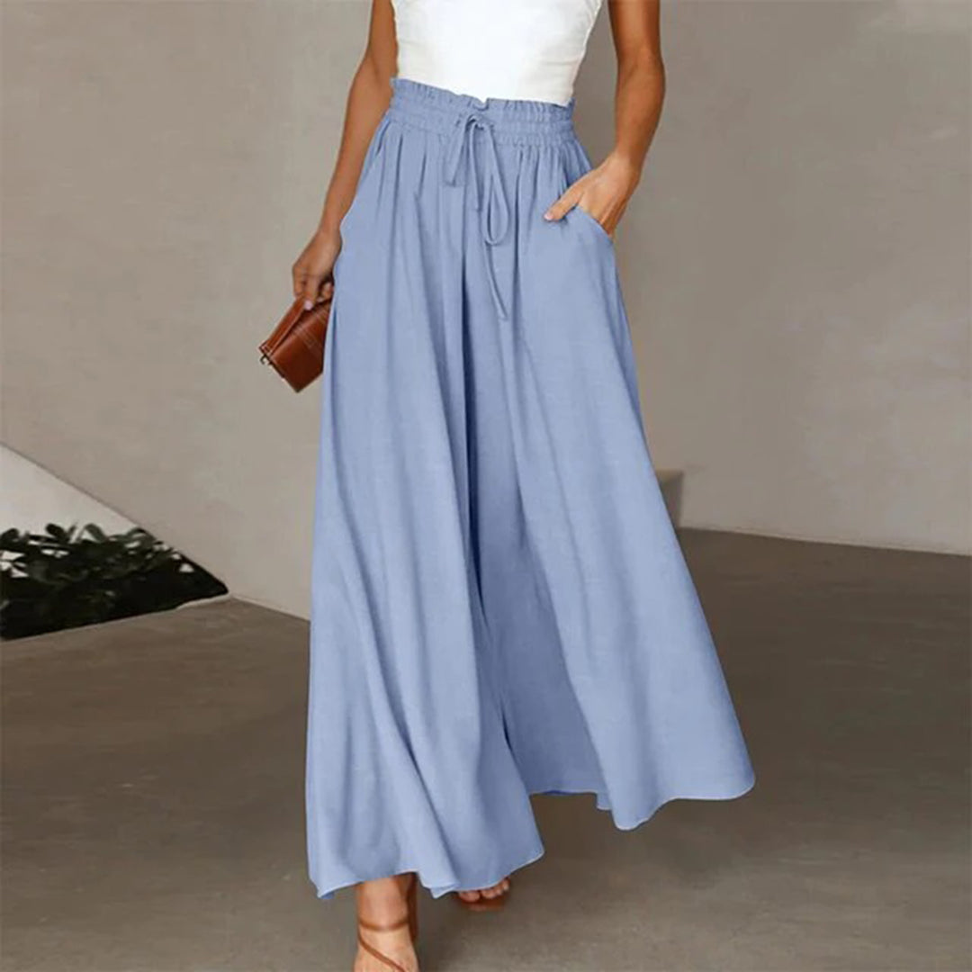 Comfortable High Waist Pants with Pockets and Drawstring
