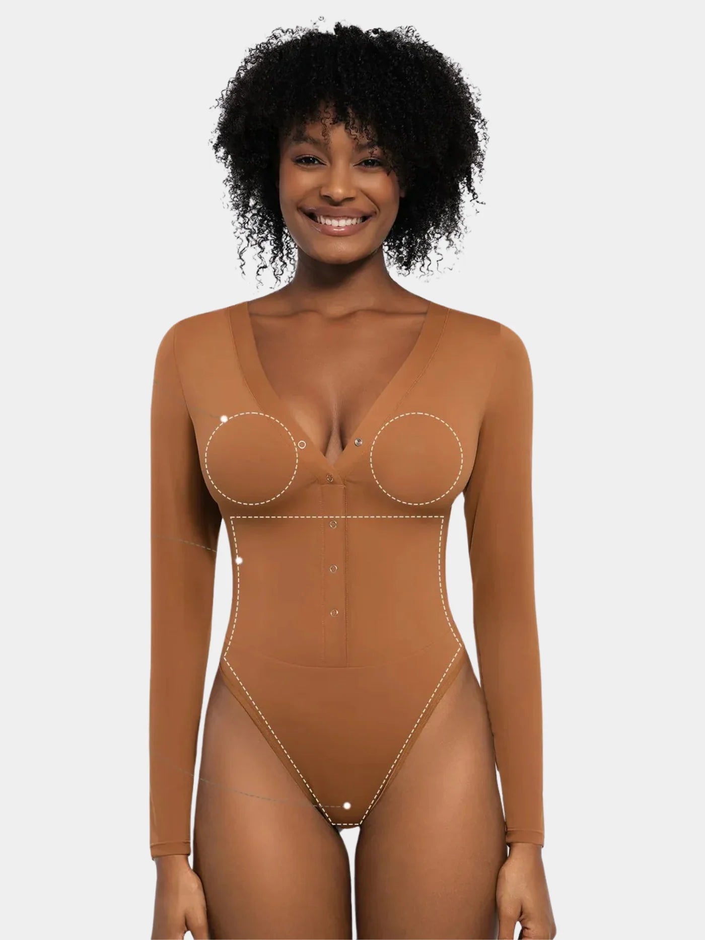 Women's Full Body Shapewear Bodysuit Deep V Neck