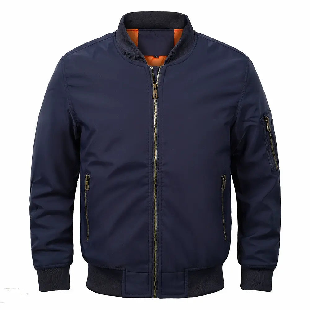 Bomber Jacket – Polyester Blend Lined Ribbed & Blocks Wind