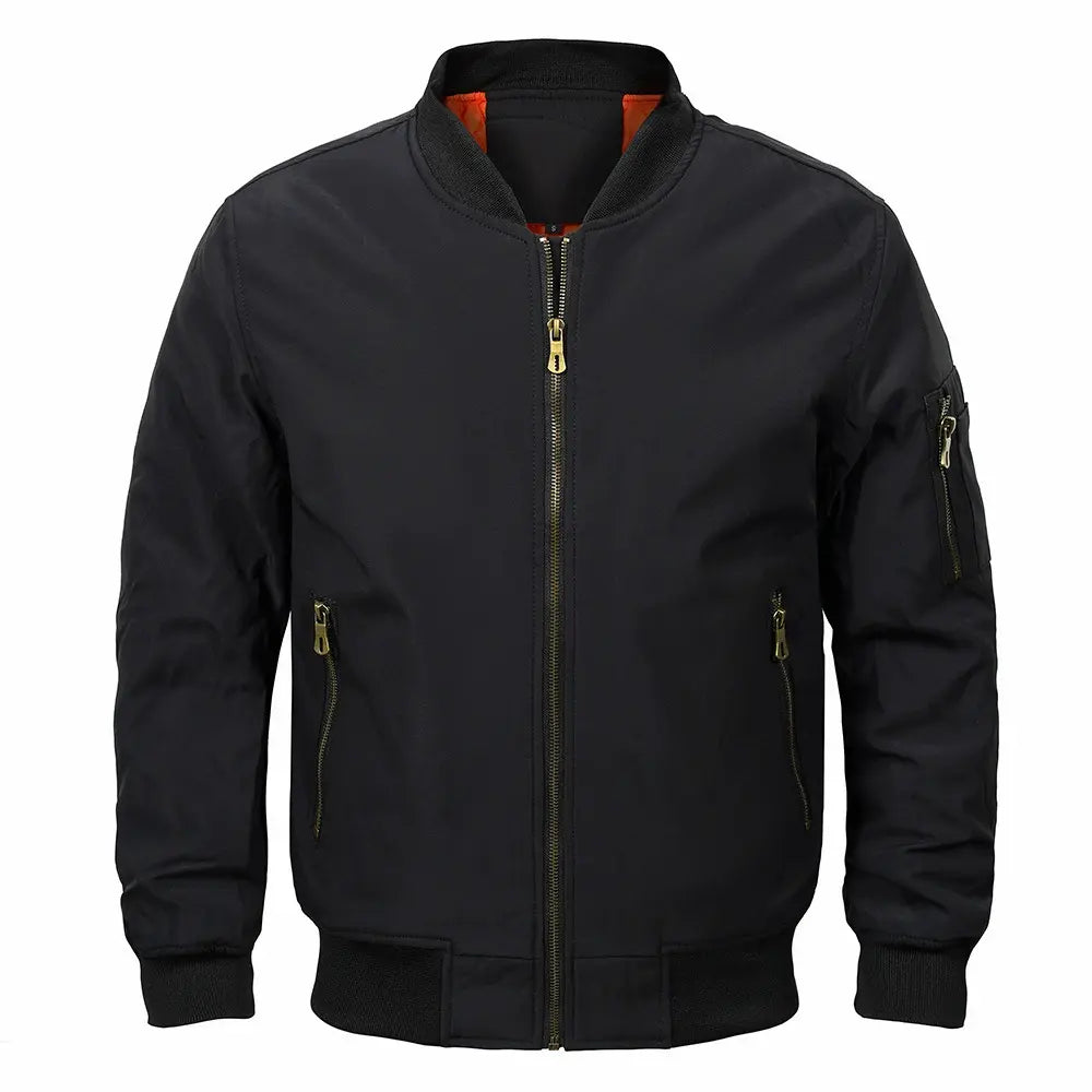 Bomber Jacket – Polyester Blend Lined Ribbed & Blocks Wind