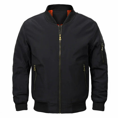 Bomber Jacket – Polyester Blend Lined Ribbed & Blocks Wind