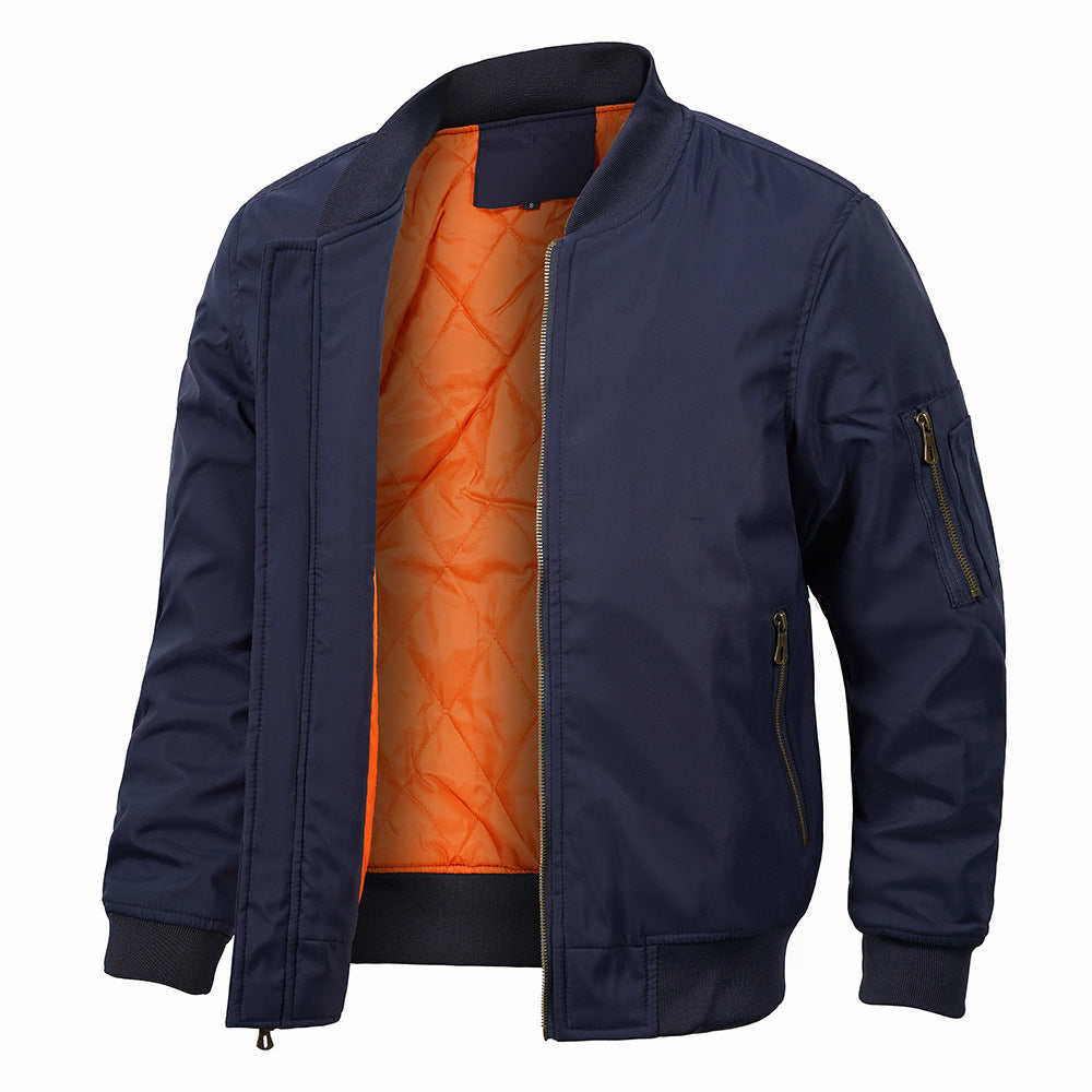 Bomber Jacket – Polyester Blend Lined Ribbed & Blocks Wind