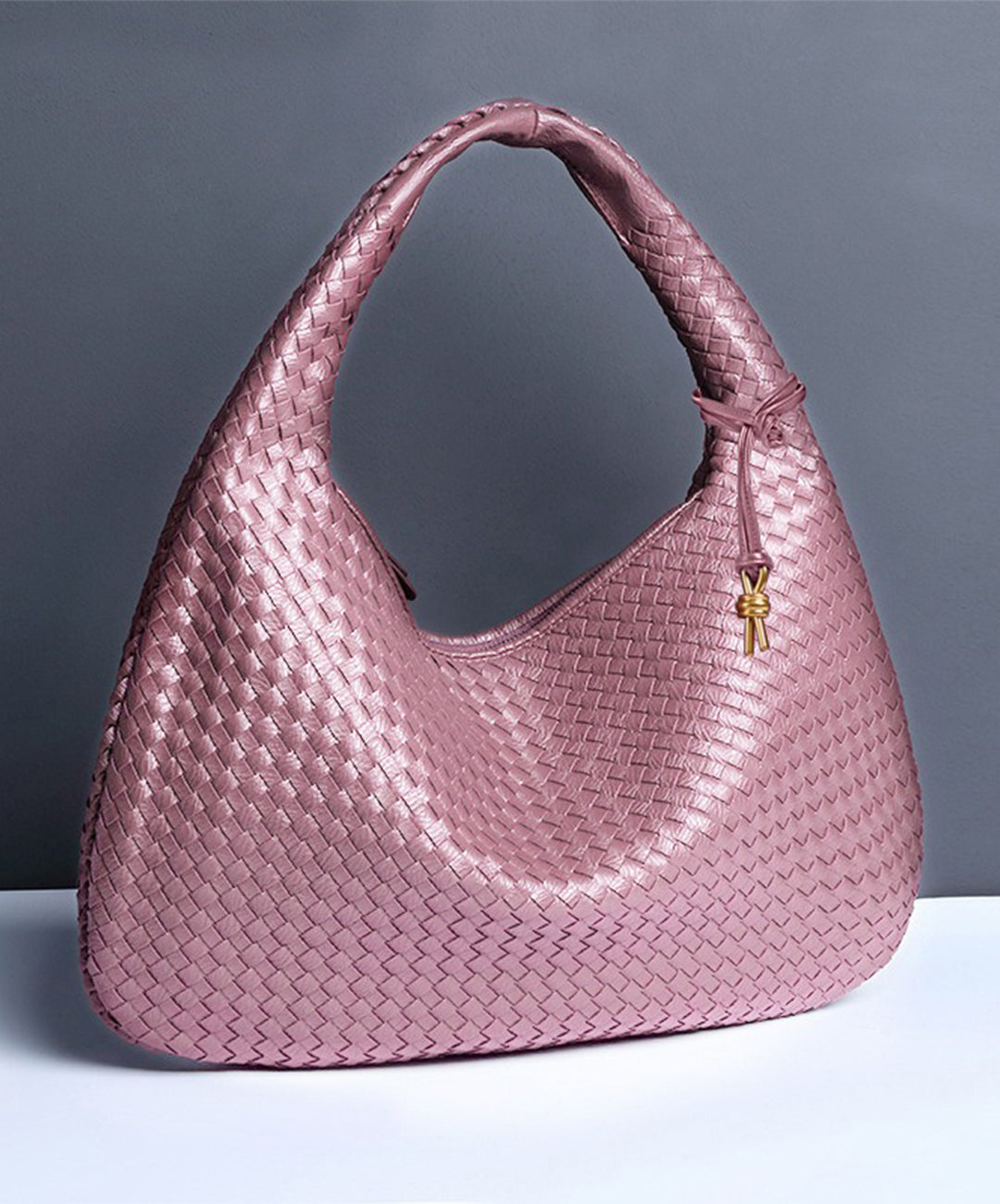 Red Faux Leather Tote Handbag 47x32x21cm