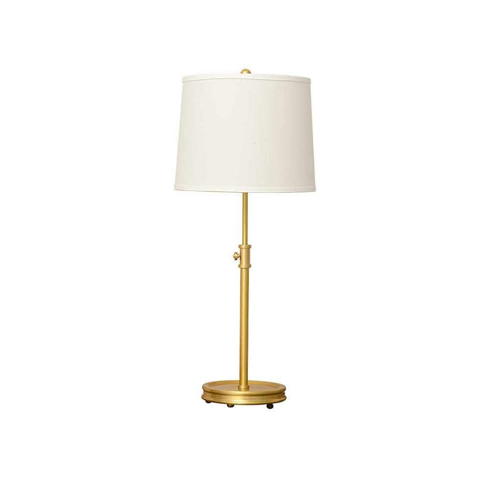 Luxus Gold Tischleuchte mit Stoffschirm - VogeLuxe