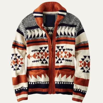 VogeLuxe | Men’s Shawl Collar Full Zip Knit Cardigan