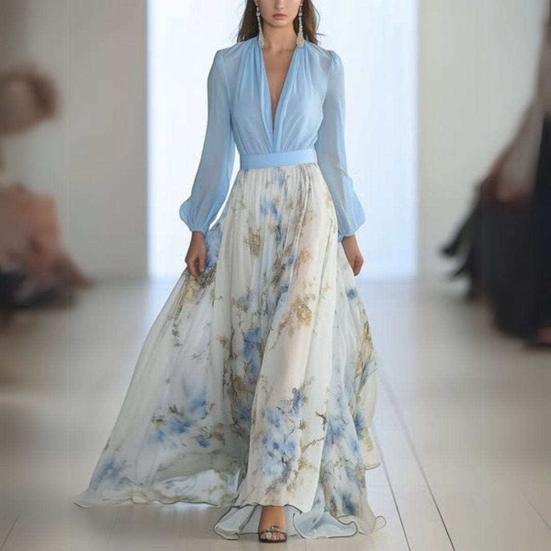 Beautiful Flower Long Evening Dress - VogeLuxe