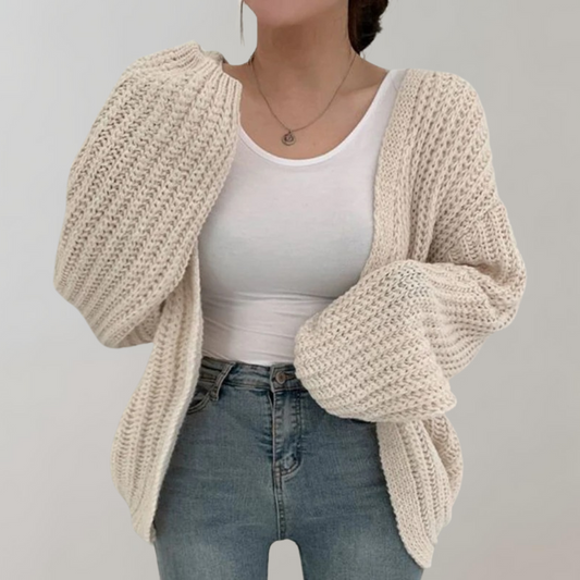 Cozy Women's Large Knit Sweater Cardigan - VogeLuxe