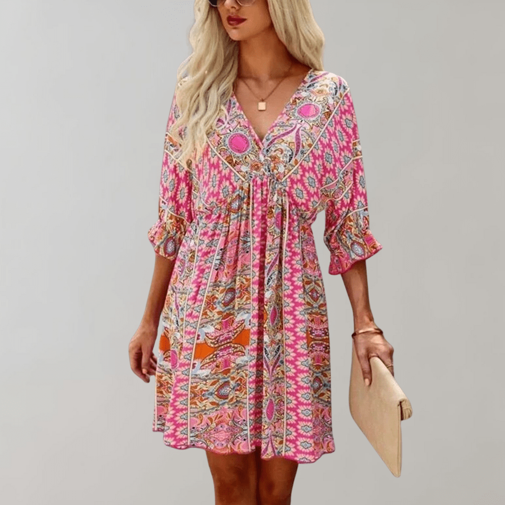 Trendy Mini Boho Chic Daily Dress - BritishElegance