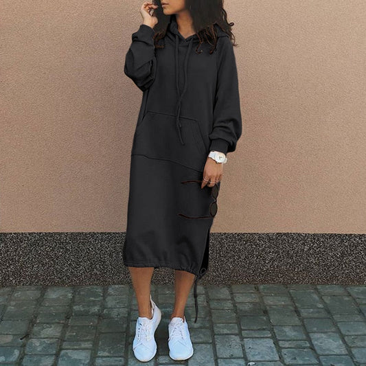Women's Cozy Fall Sweatshirt Dress - VogeLuxe
