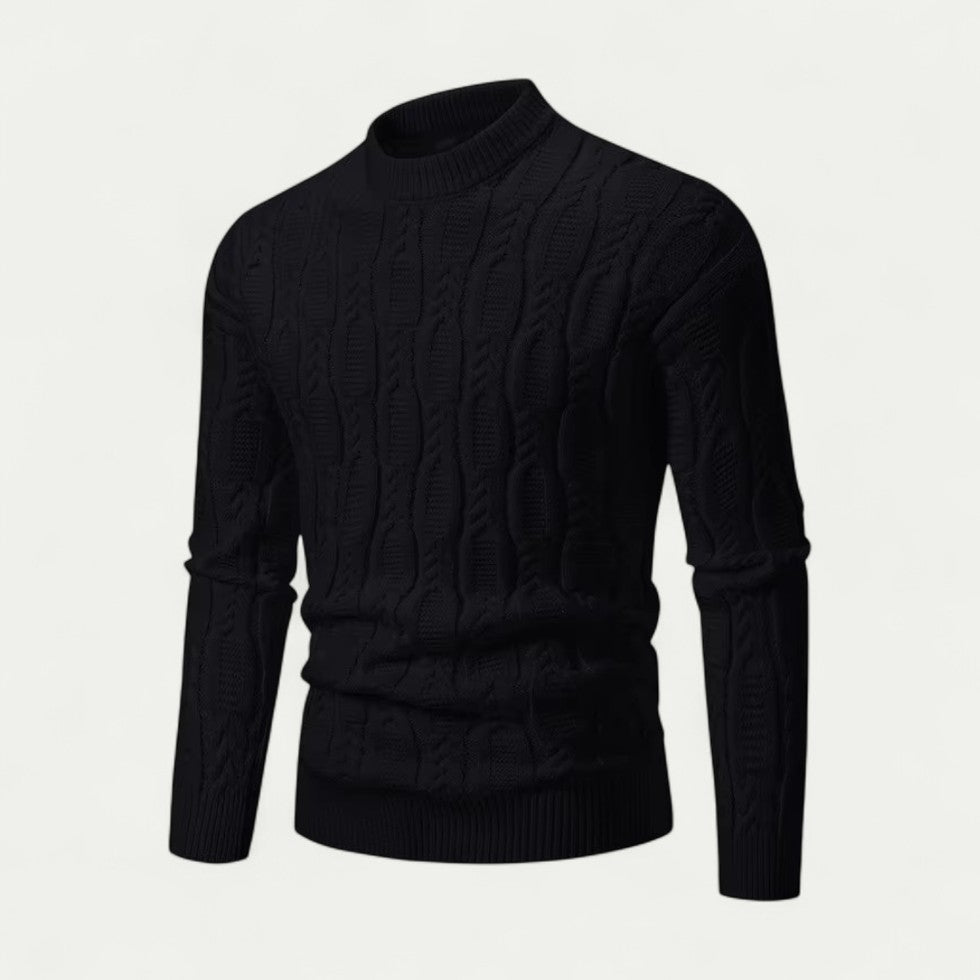 Cable Knit Crew Neck Sweater for Men 0