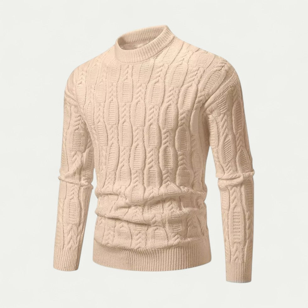 Cable Knit Crew Neck Sweater for Men 2