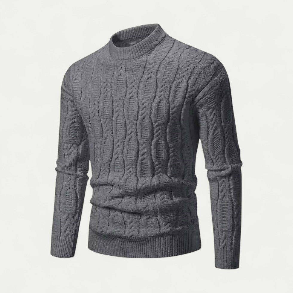 Cable Knit Crew Neck Sweater for Men 3
