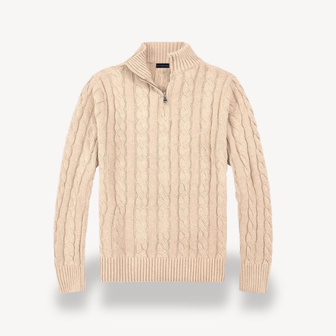 VogeLuxe | Men’s Textured Quarter-Zip Knitwear