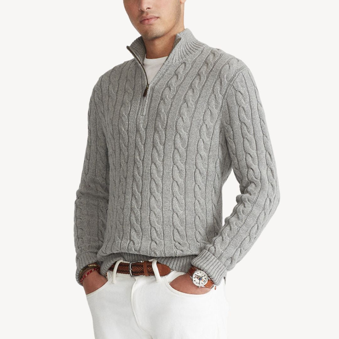 VogeLuxe | Men’s Textured Quarter-Zip Knitwear