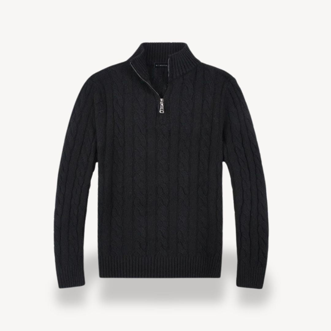 VogeLuxe | Men’s Textured Quarter-Zip Knitwear