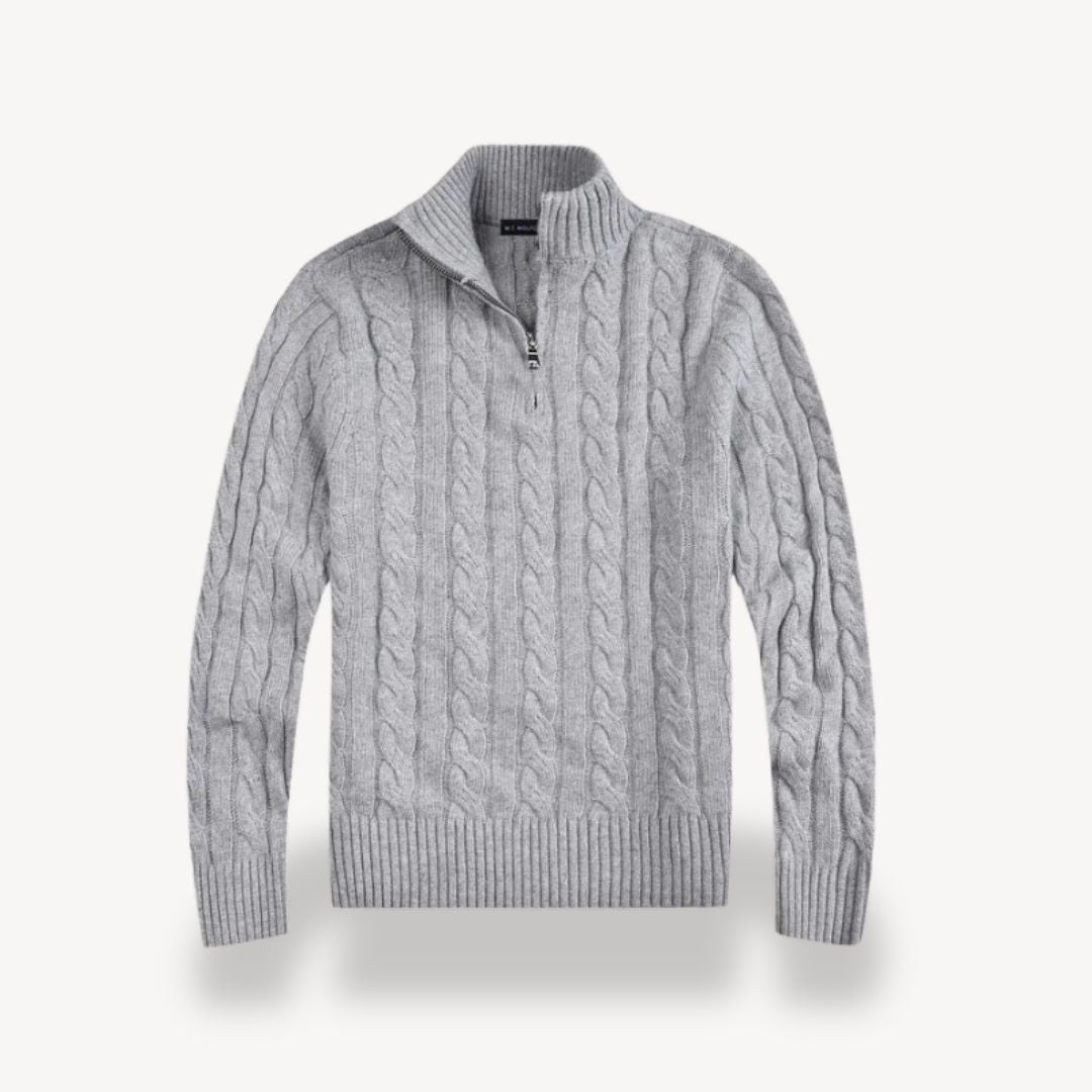 VogeLuxe | Men’s Textured Quarter-Zip Knitwear