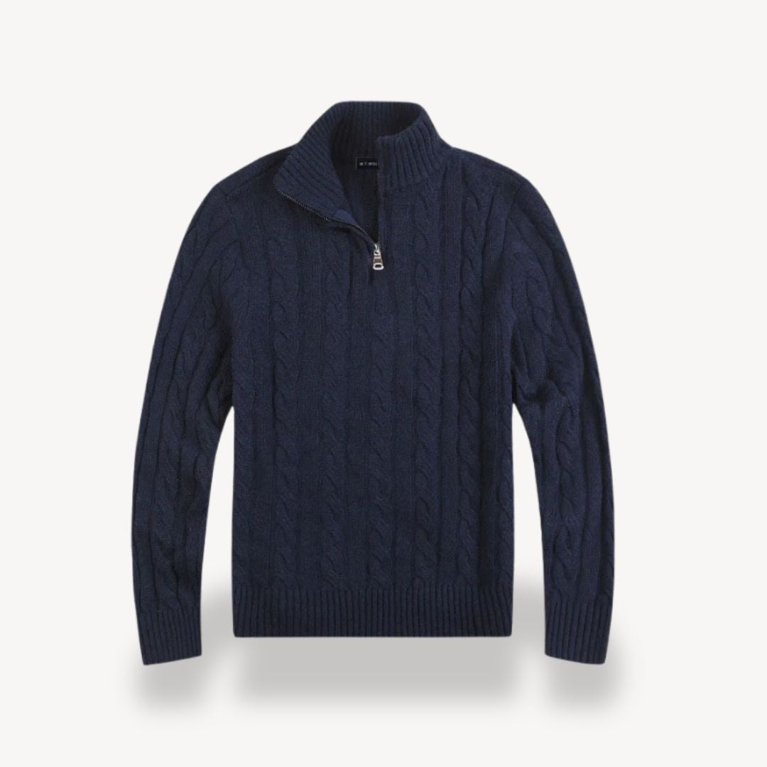 VogeLuxe | Men’s Textured Quarter-Zip Knitwear
