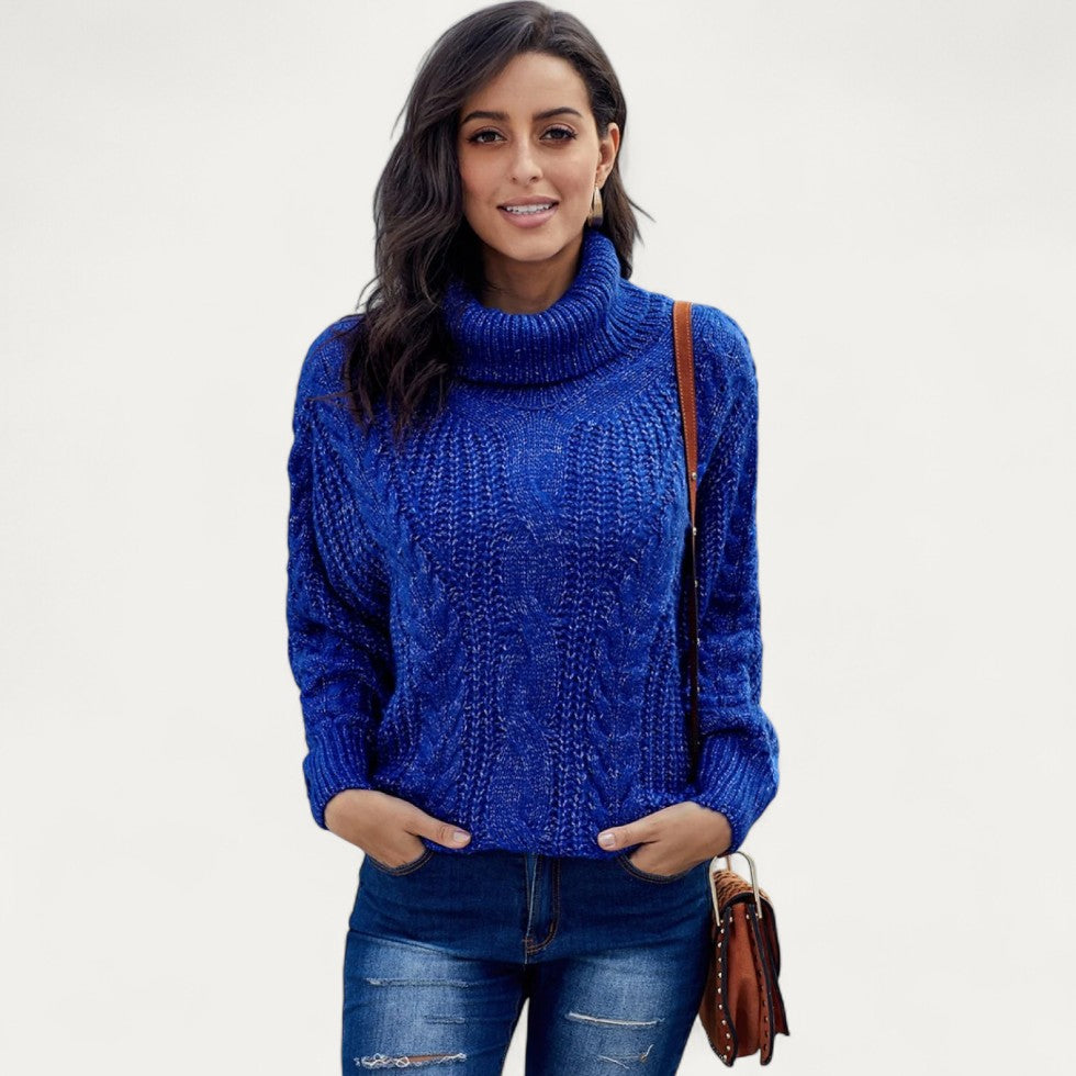 Cable Knit Turtleneck Jumper for Women 0