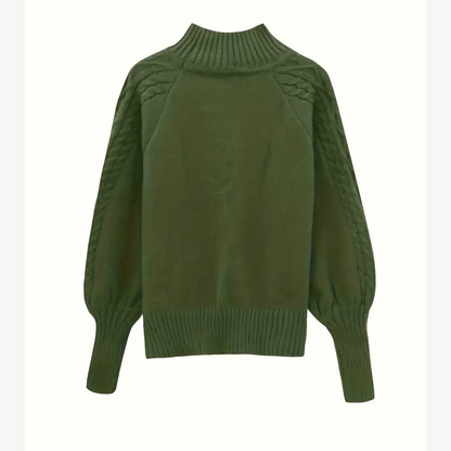 Cable Knit Turtleneck Sweater for Women
