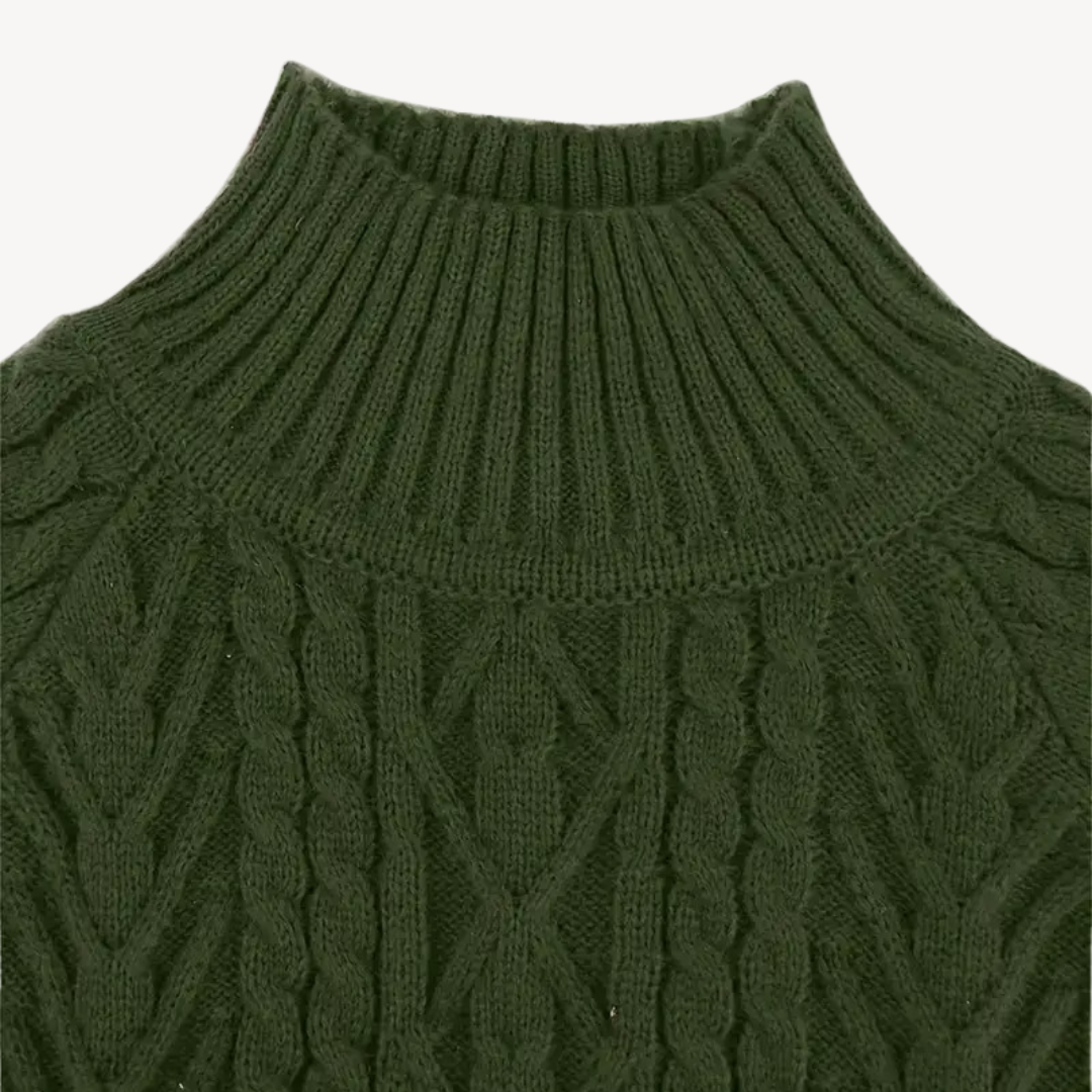 Cable Knit Turtleneck Sweater for Women