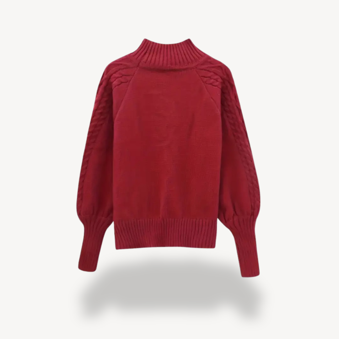 Cable Knit Turtleneck Sweater for Women