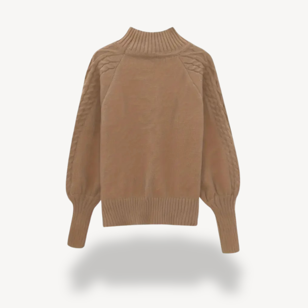 Cable Knit Turtleneck Sweater for Women