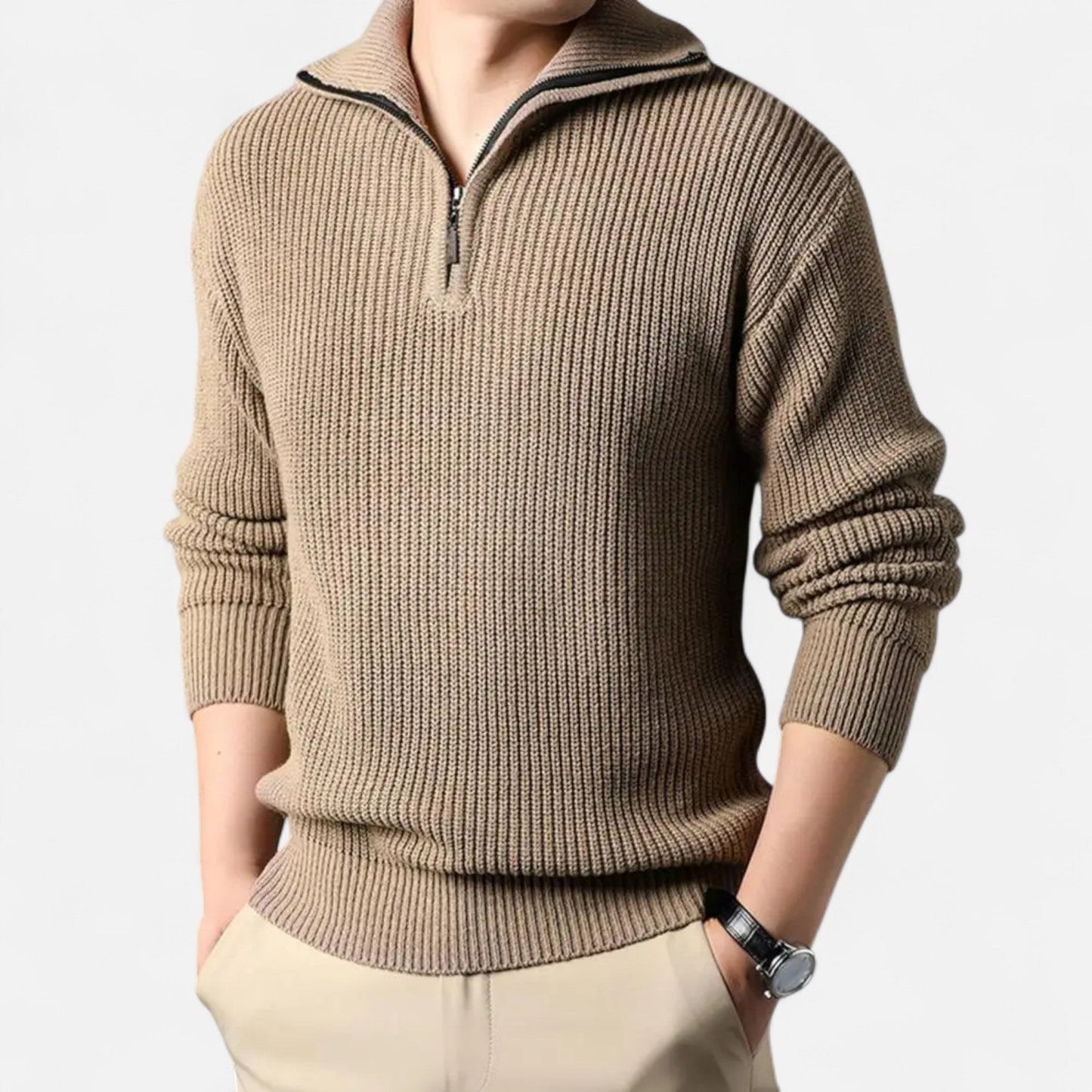 Warm Men's Wool Blend Pullover Sweater
