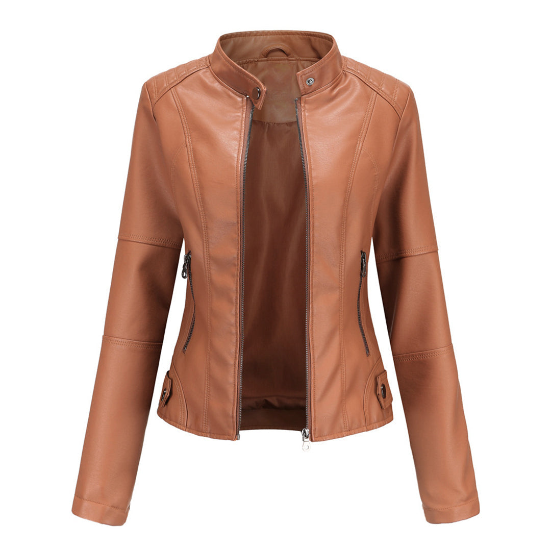 Edgy Women's Leather Motorcycle Jacket