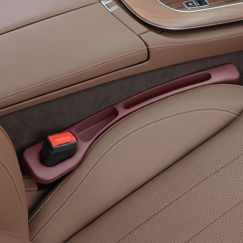 Premium Car Seat Gap Filler Leather Storage Box