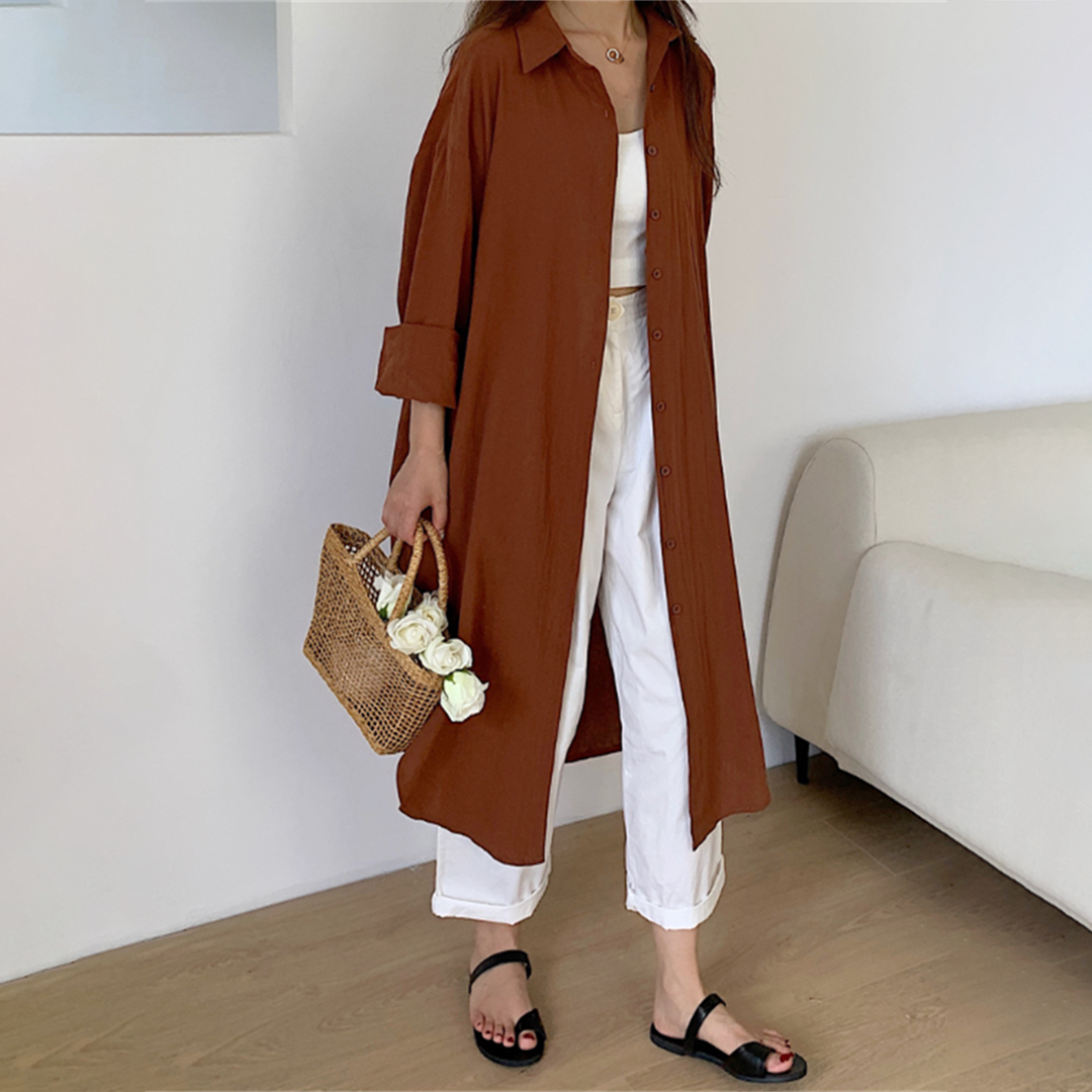 Relaxed Fit Long Sleeve Summer Dress for Women
