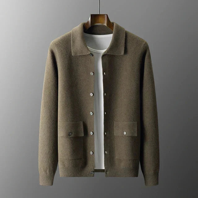 Classic Men's Button Front Cardigan Sweater - VogeLuxe