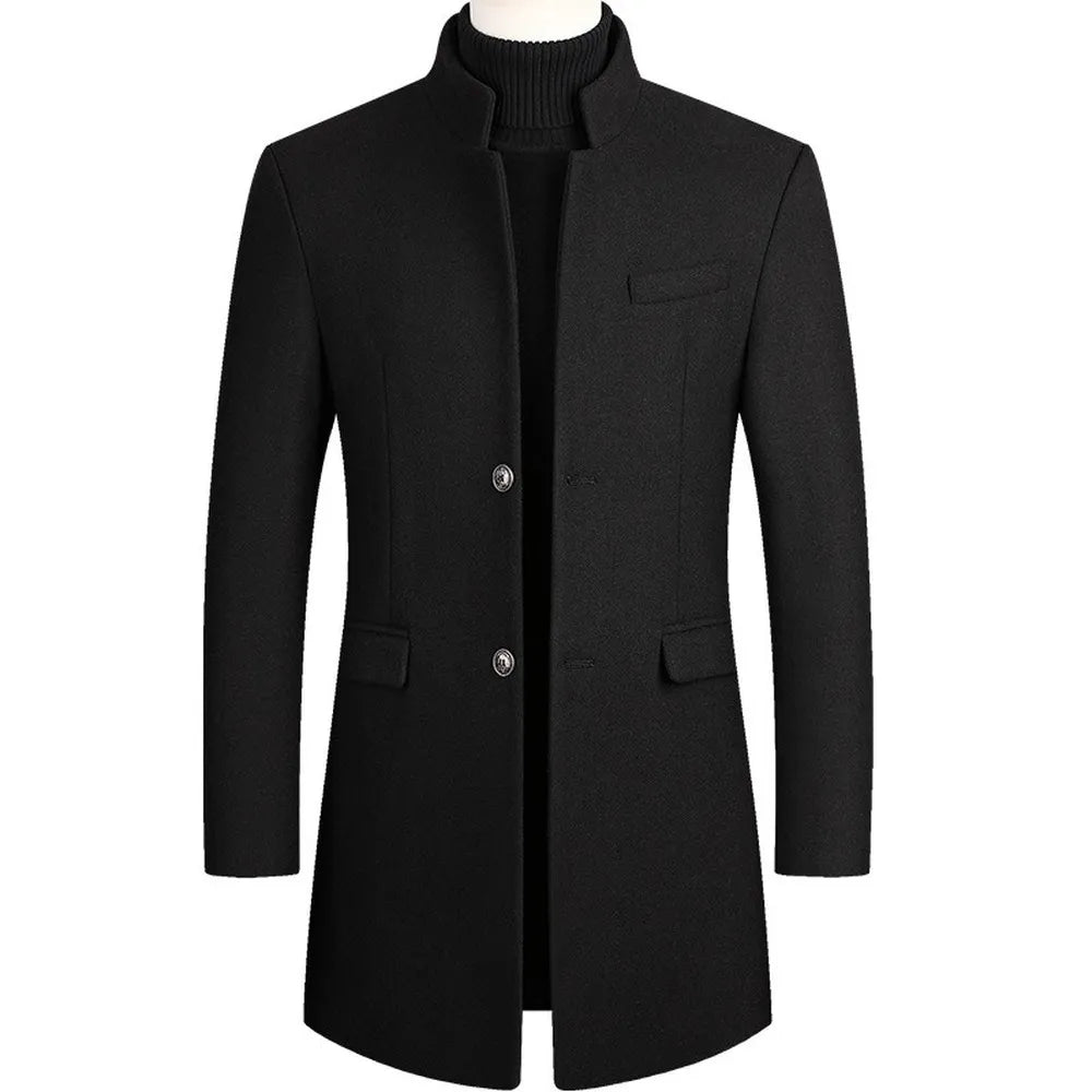 Classic Fit Warm Wool Overcoat - VogeLuxe