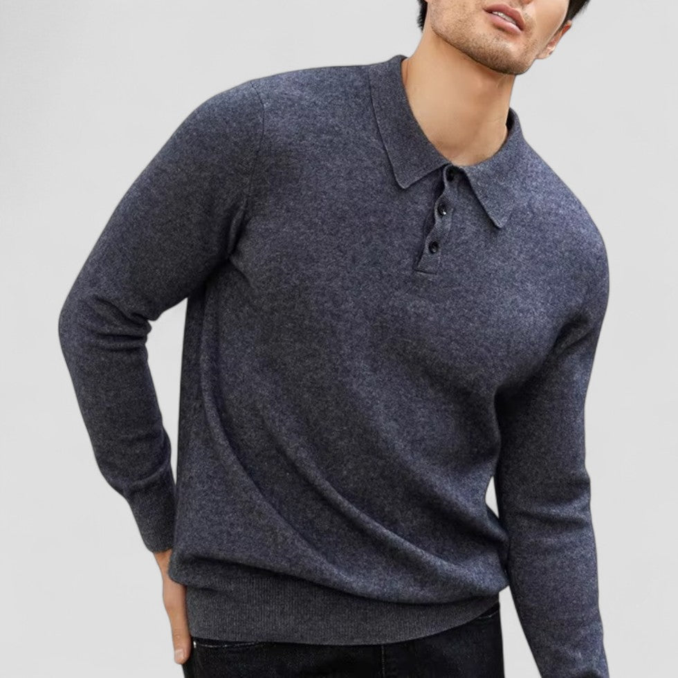 VogeLuxe | Men’s Classic Polo Collar Pullover Sweater