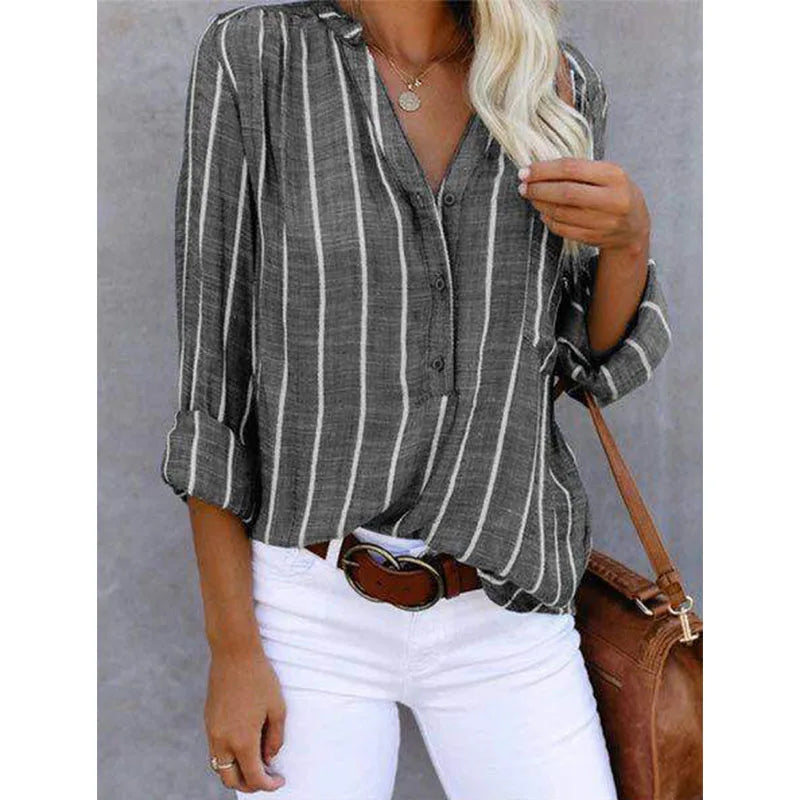 Casual Striped Shirt for Women Loose Fit