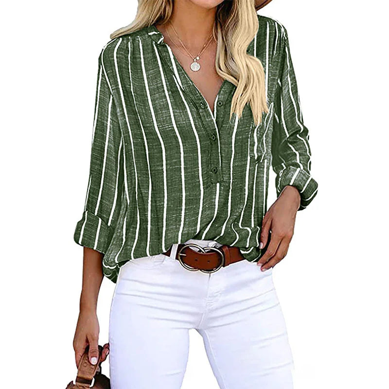 Casual Striped Shirt for Women Loose Fit