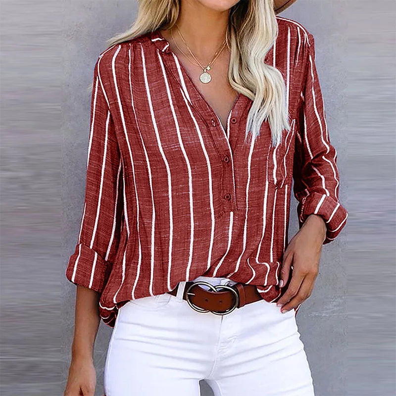 Casual Striped Shirt for Women Loose Fit