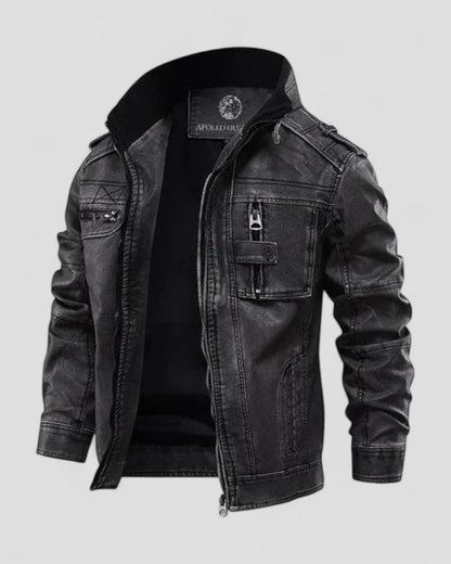 Casual Slim Fit Leather Jacket for Men Stylish Design
