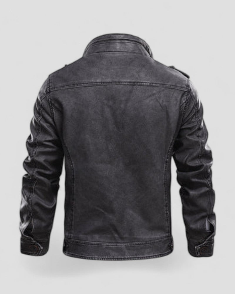 Casual Slim Fit Leather Jacket for Men Stylish Design