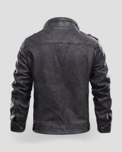 Casual Slim Fit Leather Jacket for Men Stylish Design