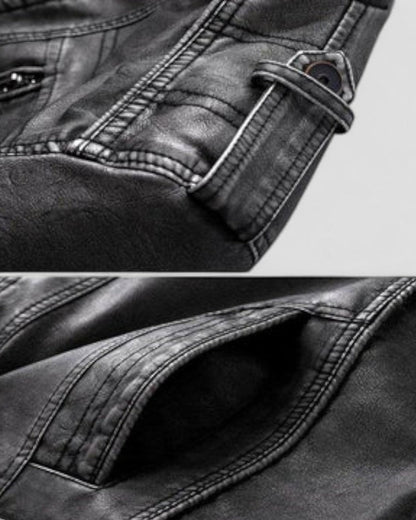 Casual Slim Fit Leather Jacket for Men Stylish Design