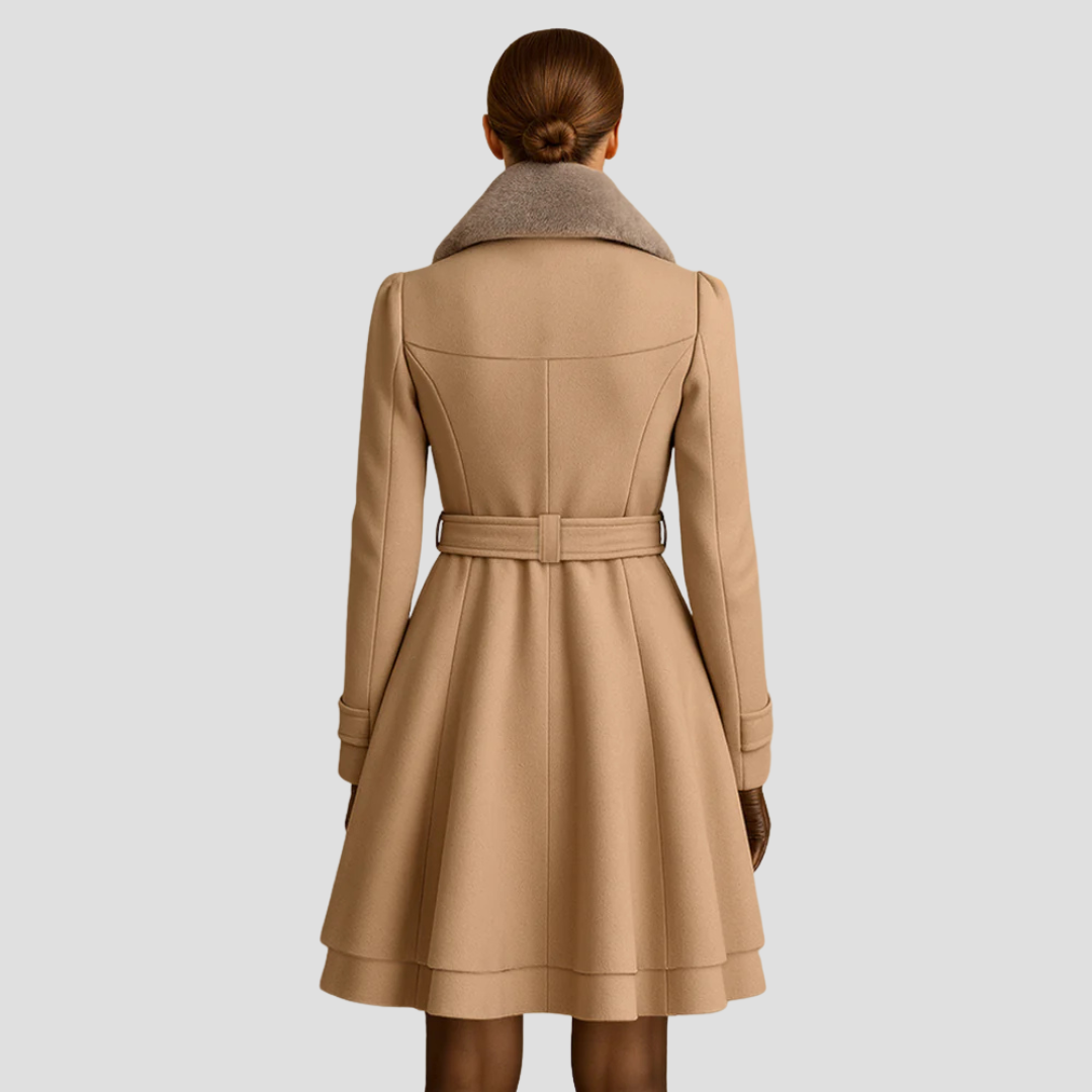 Catherine | Belted Fur-Collar Coat 3