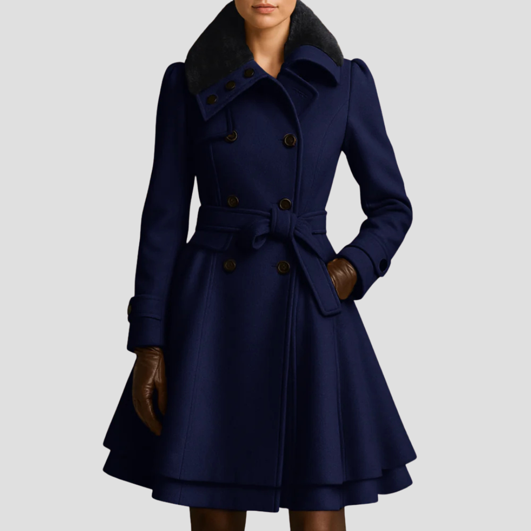 Catherine | Belted Fur-Collar Coat 4