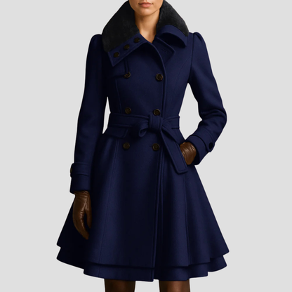 Catherine | Belted Fur-Collar Coat 4