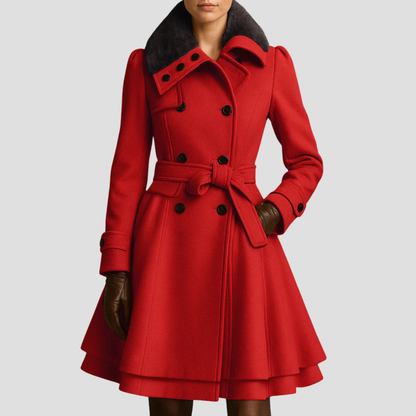 Catherine | Belted Fur-Collar Coat 5