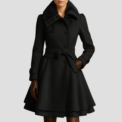 Catherine | Belted Fur-Collar Coat 6