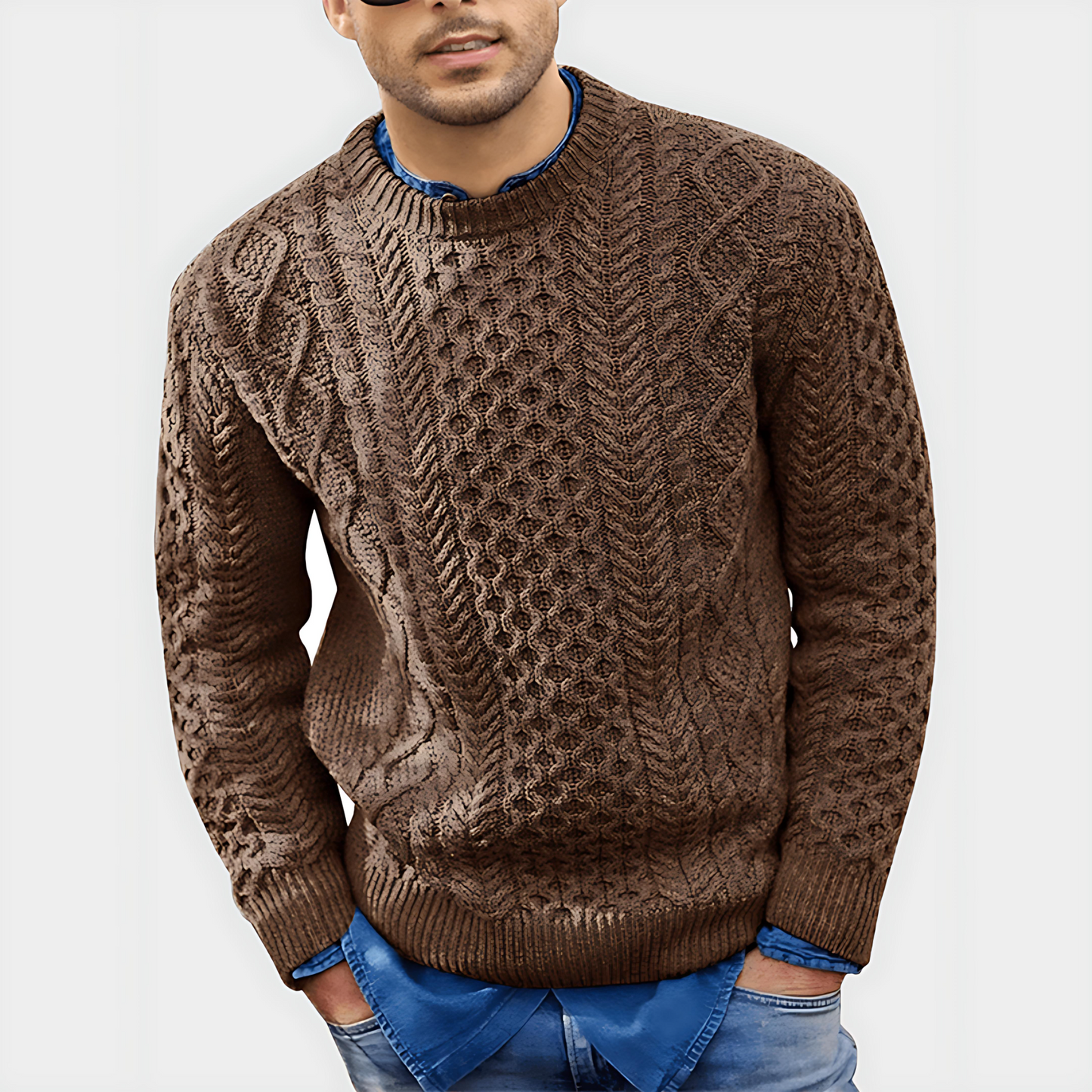 VogeLuxe | Men’s Warm Cable Knit Sweater