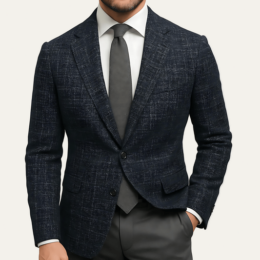 VogeLuxe | Men’s Textured Two Button Tailored Blazer