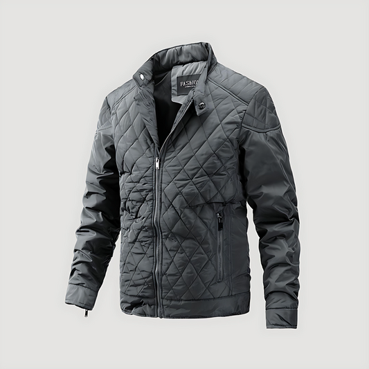 VogeLuxe | Men’s Winter Diamond Quilted Stand Collar Jacket