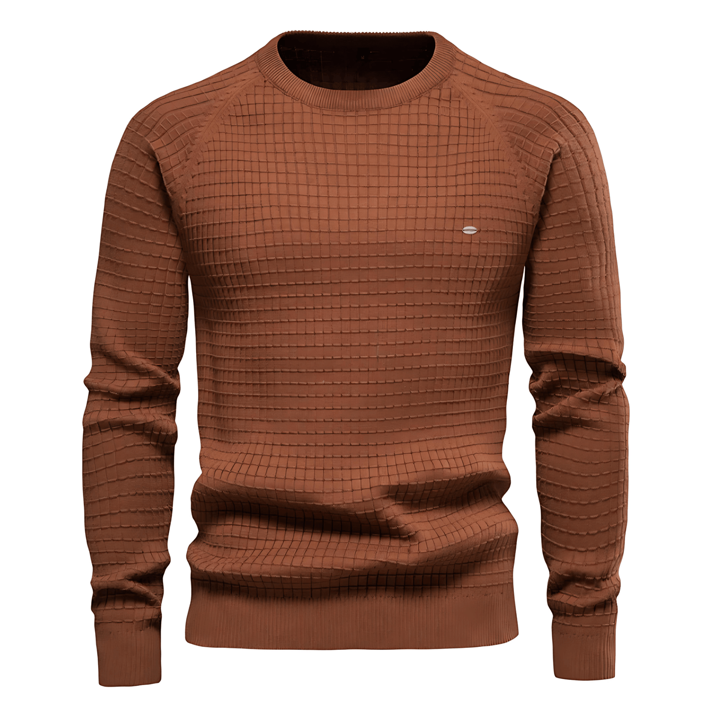 VogeLuxe | Men’s Textured Waffle Knit Crewneck Sweater
